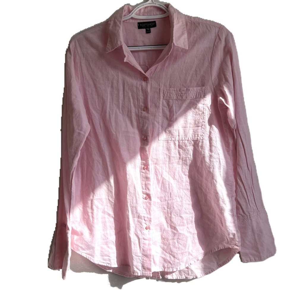 Topshop cotton pink shirt